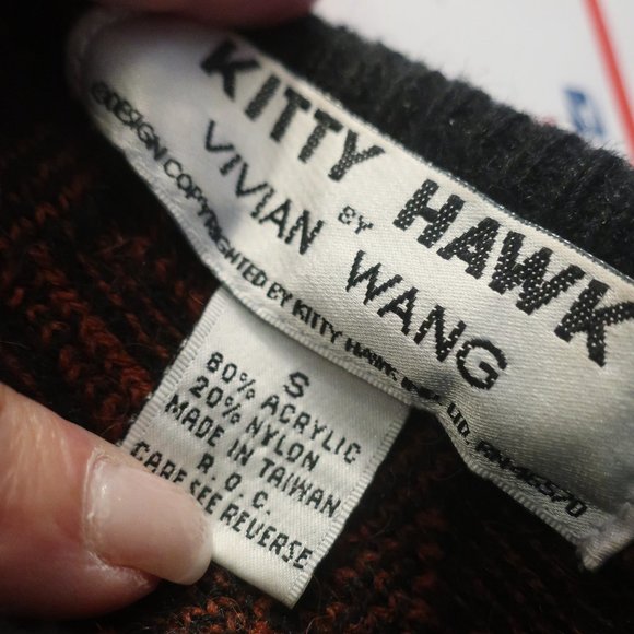 Womens Kitty Hawk By Vivian Wang Black/Multi Print Cardigan Sweater S * - Picture 6 of 6